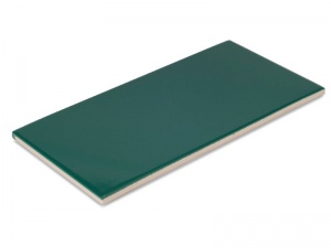 Фарфоровая плитка глазурованная 12,5х25 см, зеленый